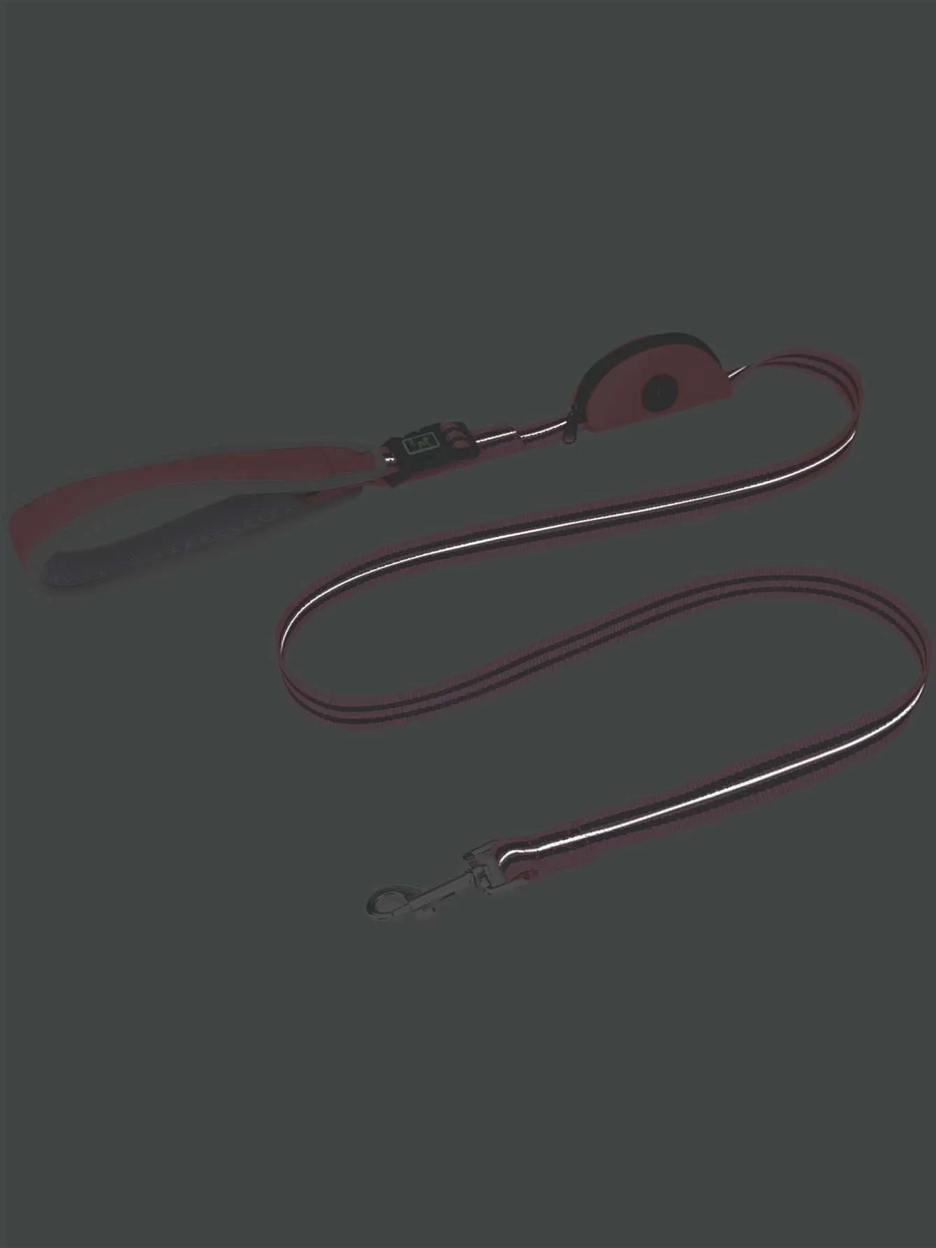 1pc Two Tone Pet Leash With Poopbag Dispenser 1roll Poopbag