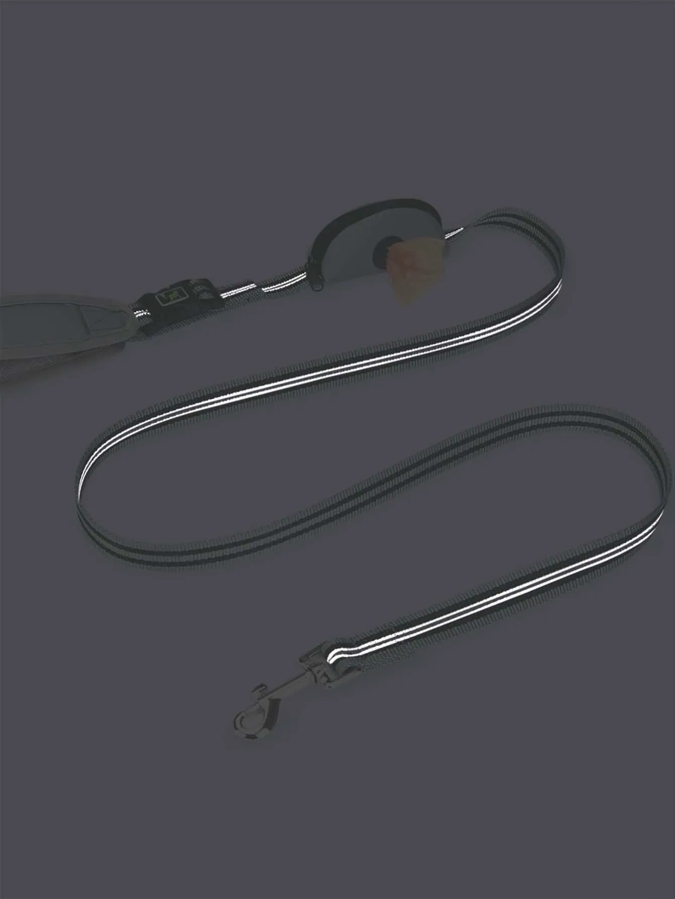 1pc Two Tone Pet Leash With Poopbag Dispenser 1roll Poopbag