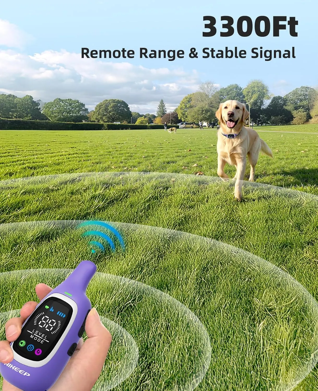 2-in-1 Dog Shock Collar and Bark Collar for Dogs  3300FT Dog Training Collar with Remote, IP67 Waterproof e Collar with Anti-Bark/Beep/Vibration/Shock Modes for Small Medium Large Dog(5-120Lbs)