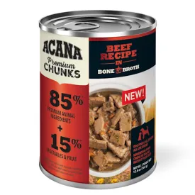 Acana Premium Chunks Beef Recipe in Bone Broth Canned Dog Food 12.8oz