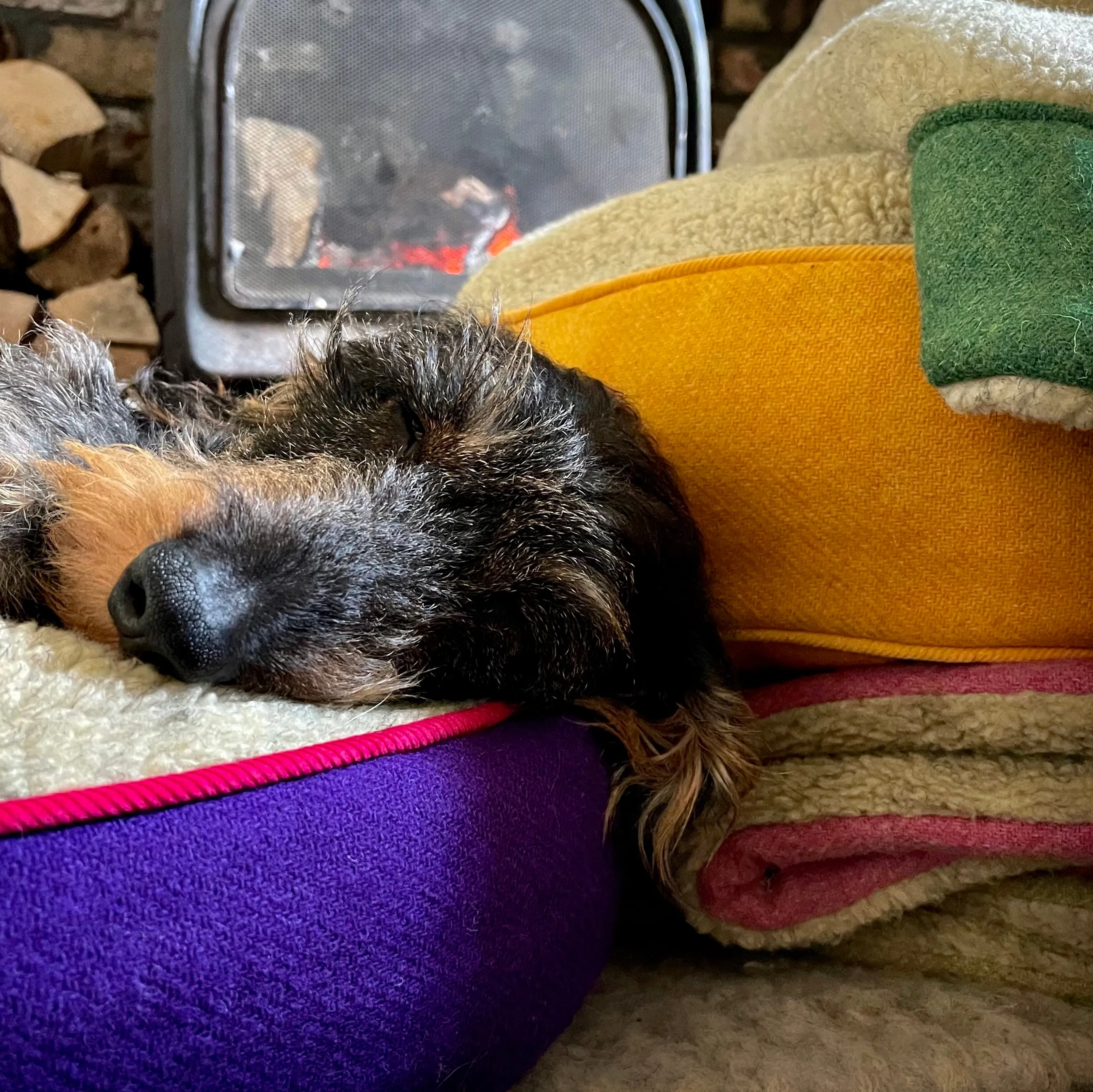 Ada Purple Luxury Harris Tweed Sustainable Dog Bed
