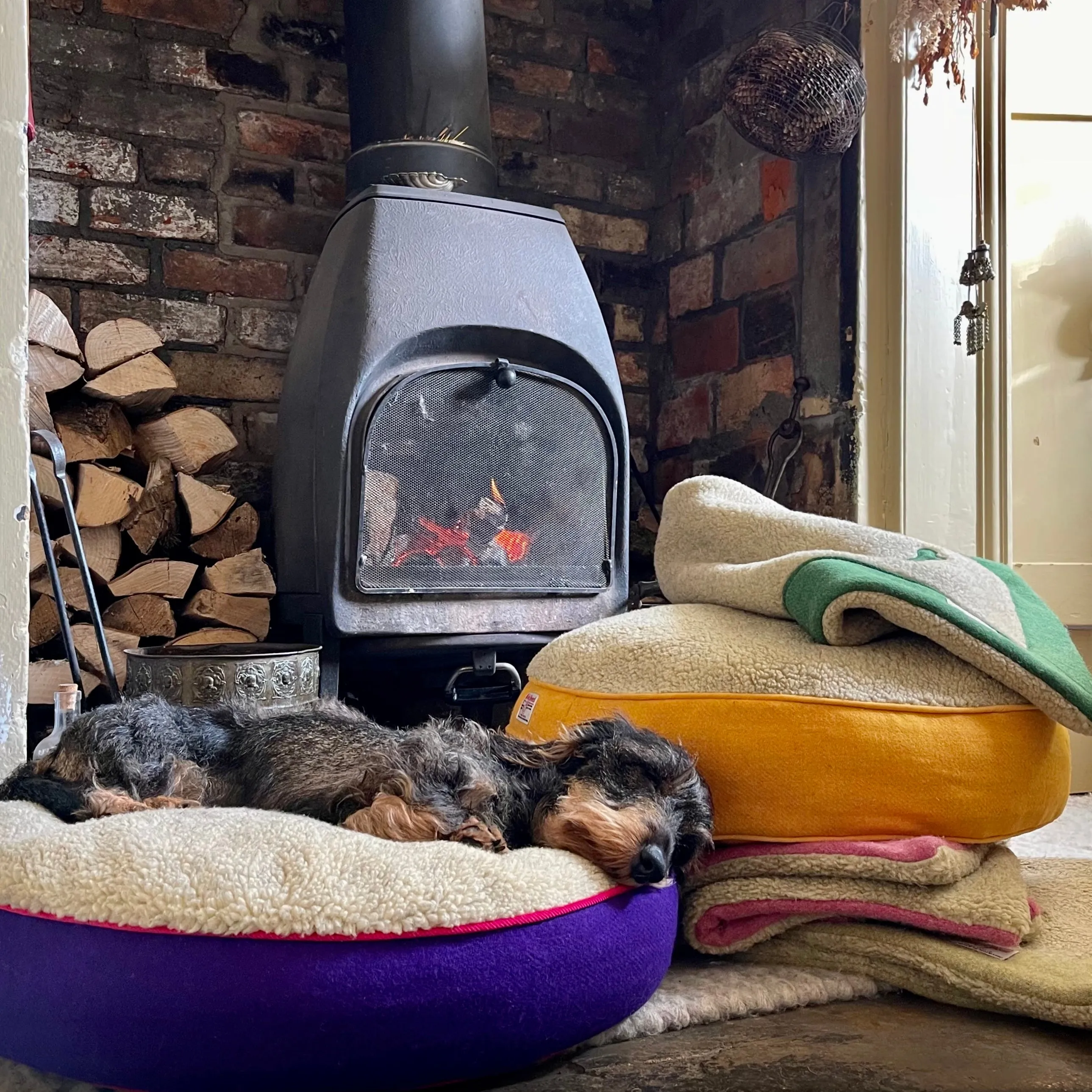 Ada Purple Luxury Harris Tweed Sustainable Dog Bed