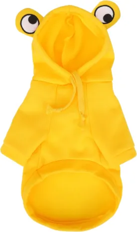 Adorable Frog Dog Hoodie with Cute Frog Eyes,Warm and Cozy Cotton Blend Sweatshirt for Small,Medium Dogs Perfect for Fall,Dog Costumes,and Cosplay Parties,Pet Outfit for All Occasions.Yellow M