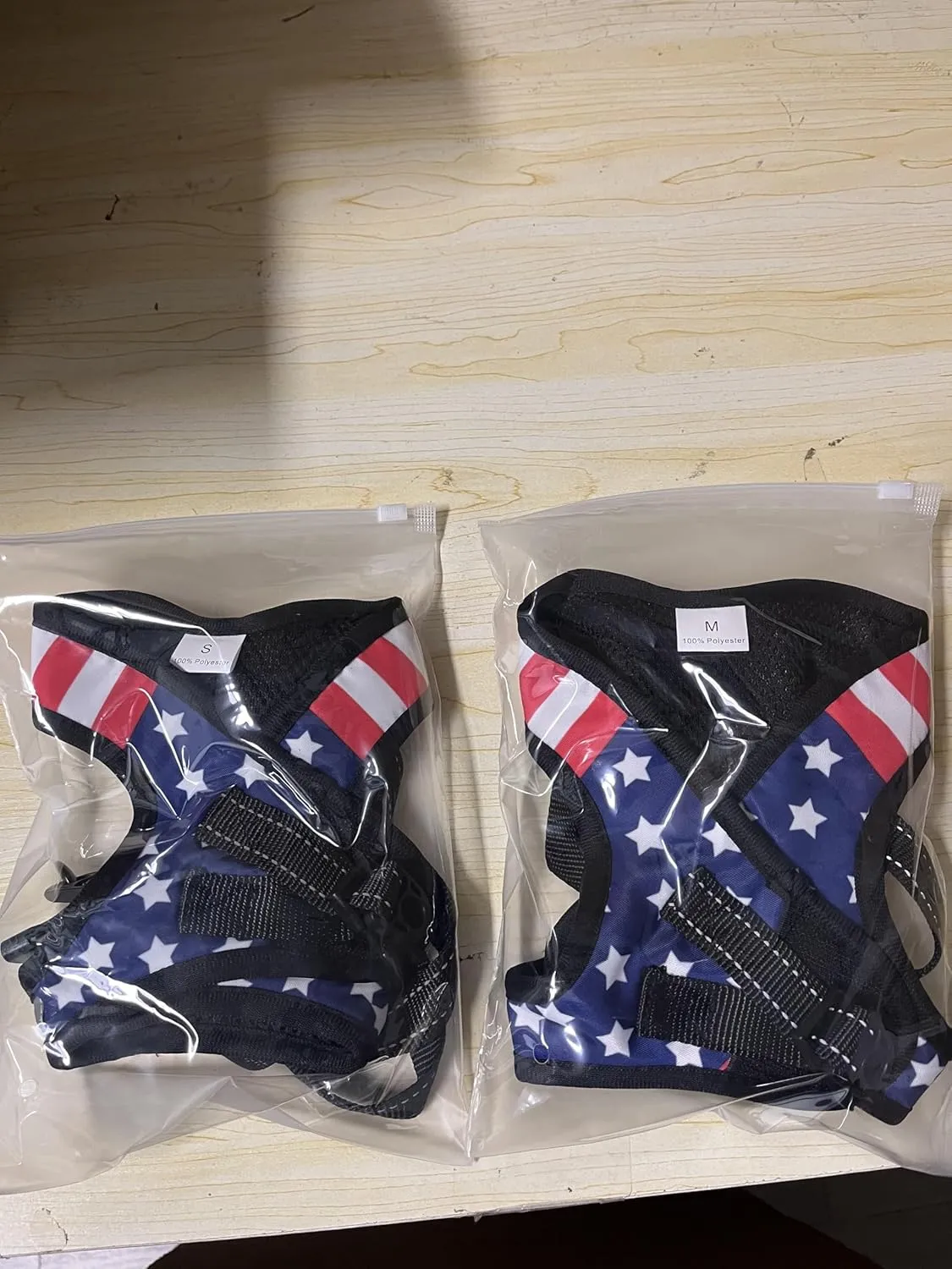 American Star Flag No Pull Dog Harness and Leash Set, Reflective Vest for Small Dogs, Adjustable Breathable Cute Classic Mesh Puppy Harness for Walking Hiking,Small