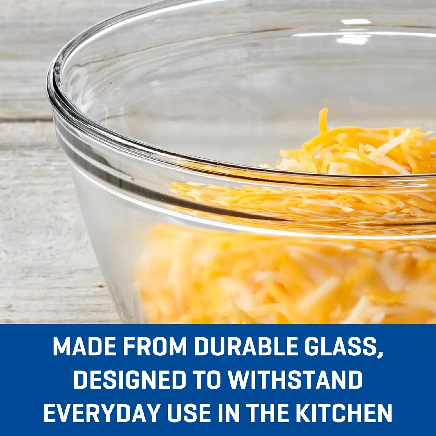 Anchor Hocking 4 Piece Glass Mixing Bowls Set  Durable, Microwave, Oven, and Dishwasher Safe  Perfect for Prep, Mixing, Serving, and Storage  Made in USA