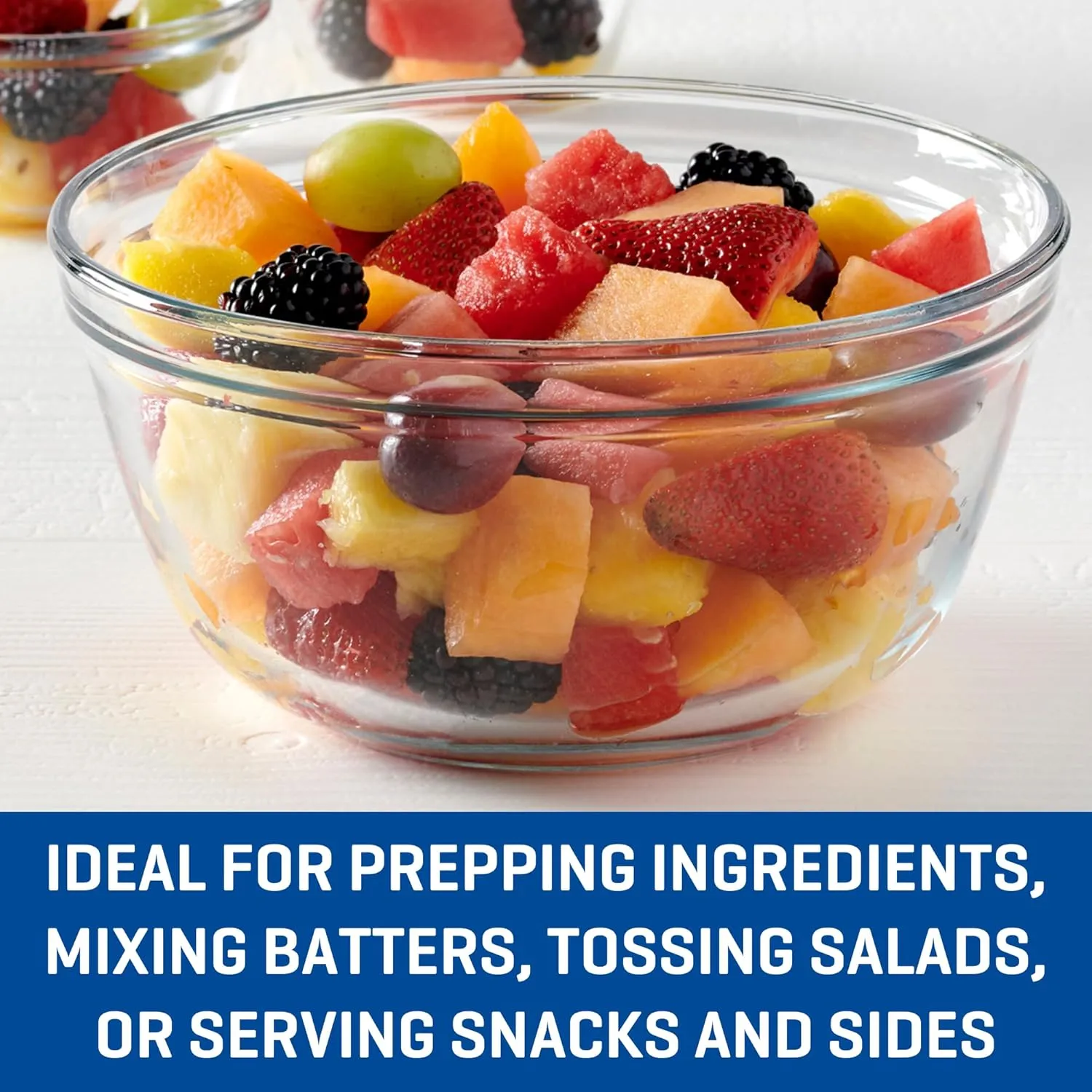 Anchor Hocking 4 Piece Glass Mixing Bowls Set  Durable, Microwave, Oven, and Dishwasher Safe  Perfect for Prep, Mixing, Serving, and Storage  Made in USA