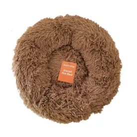 Brown Fluffy Donut Pet Bed 80cm x 26cm