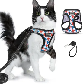 Cat Harness and Leash for Walking, Adjustable Soft Harness for Kitten Puppy Small Cats, Reflective Escape Proof Cats Vest Harness Easy Control for Travel Adventure