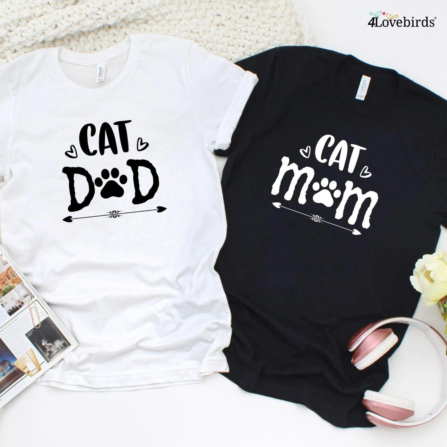 Cat Mom & Dad Matching Sets - Purr-fect Couple Gifts, Pet Lovers' Anniversary Surprise