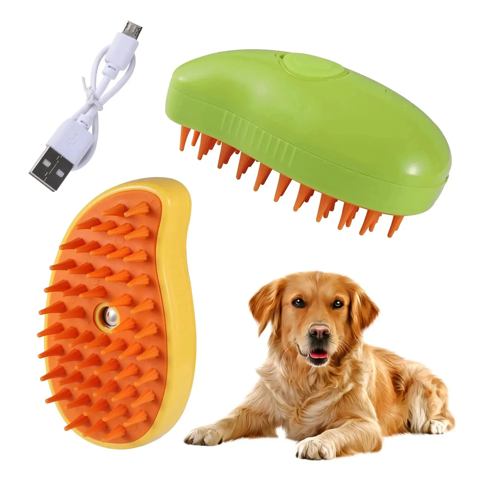 Cat Steam Brush with Electric Spray Soft Silicone Grooming Tool