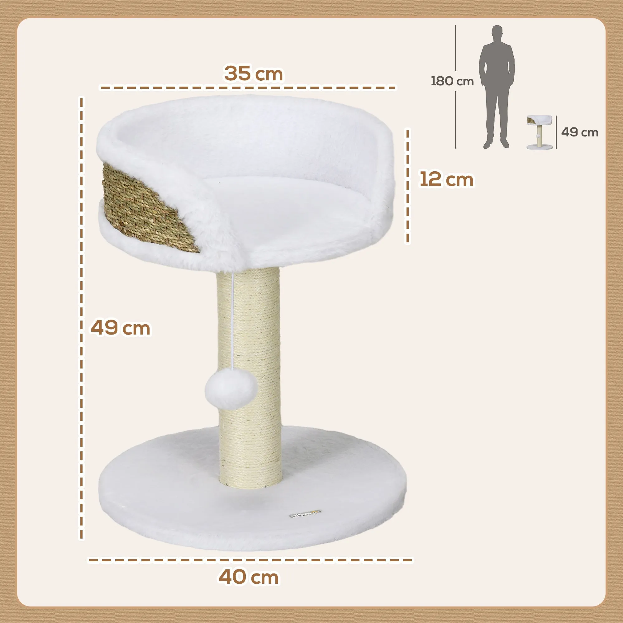 Cat Tree Tower with Scratching Posts White