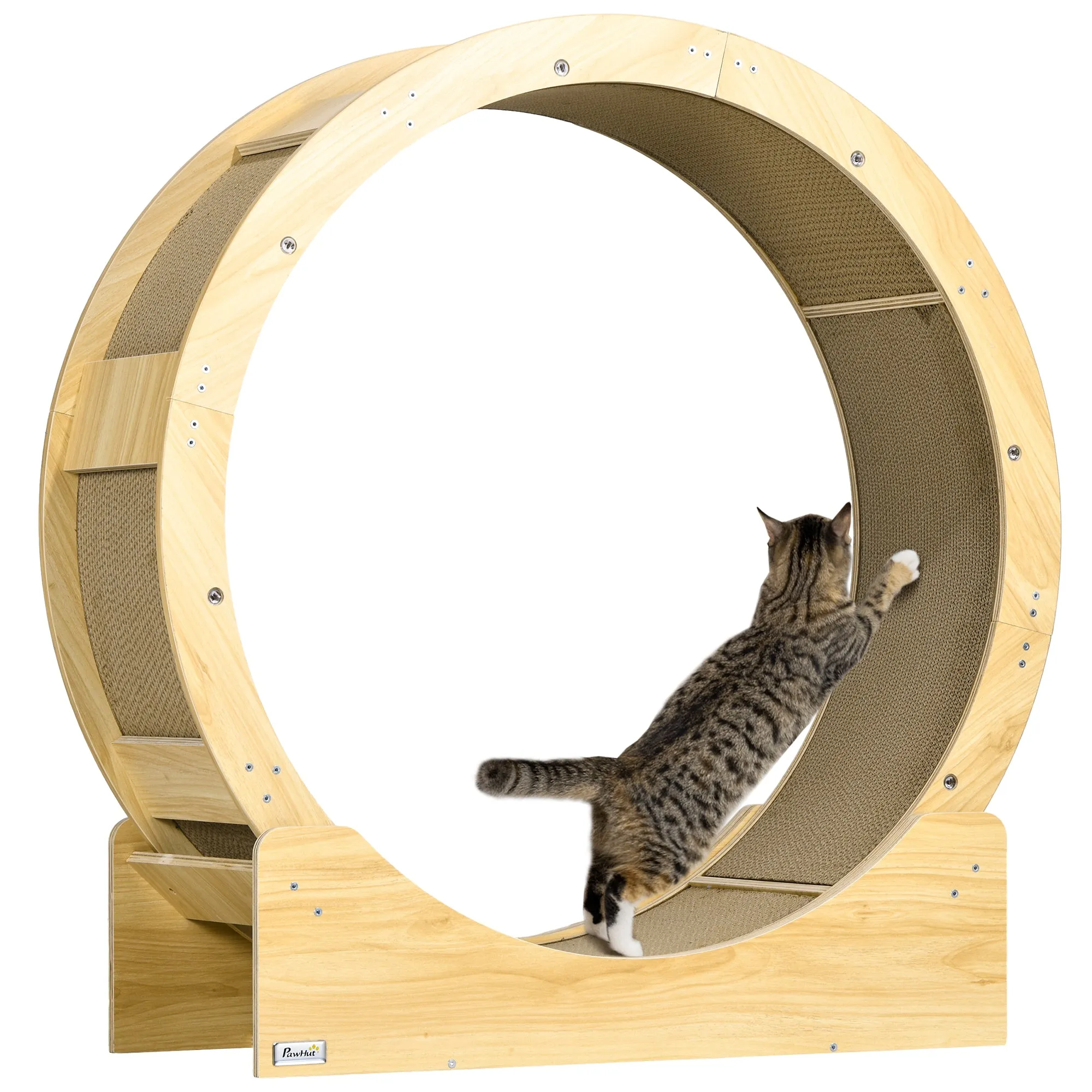 Cat Wheel with Brake Scratching Pads - Oak Tone