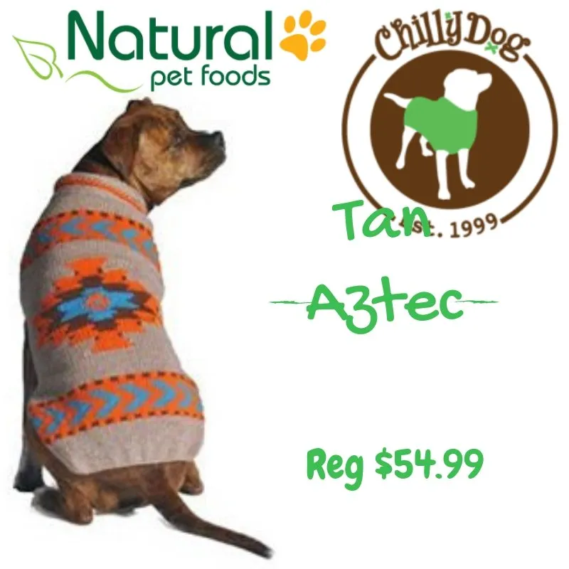 Chilly Dog Sweater Tan Aztec xxsmall SALE