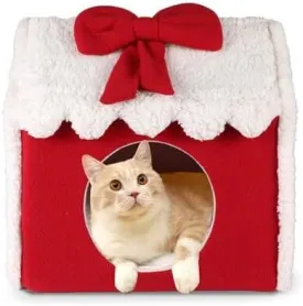 Christmas Cat Bed Cave Nest House Cat Igloo