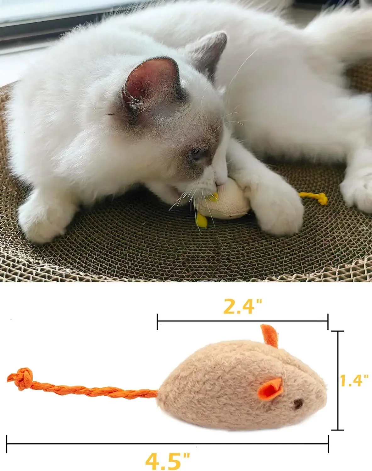 Colorful Catnip-Infused Plush Mice Toys