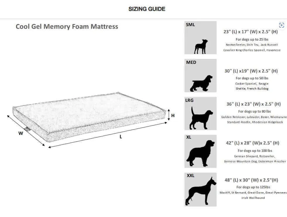 Cool Gel Memory Foam Dog Mattress - Flint