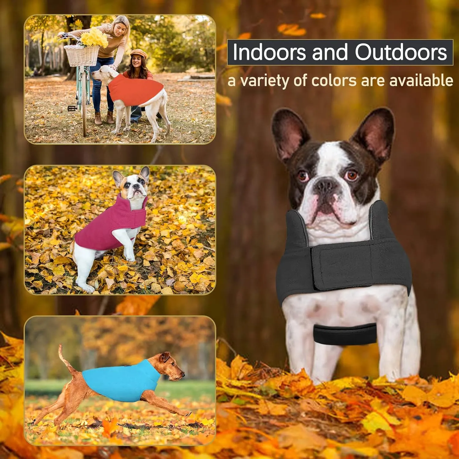 DENTRUN Windproof Winter Warm Fleece Large Dog Coat Reversible Puppy Jacket Reflective Soft Pet Vest, Cold Weather Dog Sweater Apparel Leash Access Overcoat for Large Breeds, Grey, XL