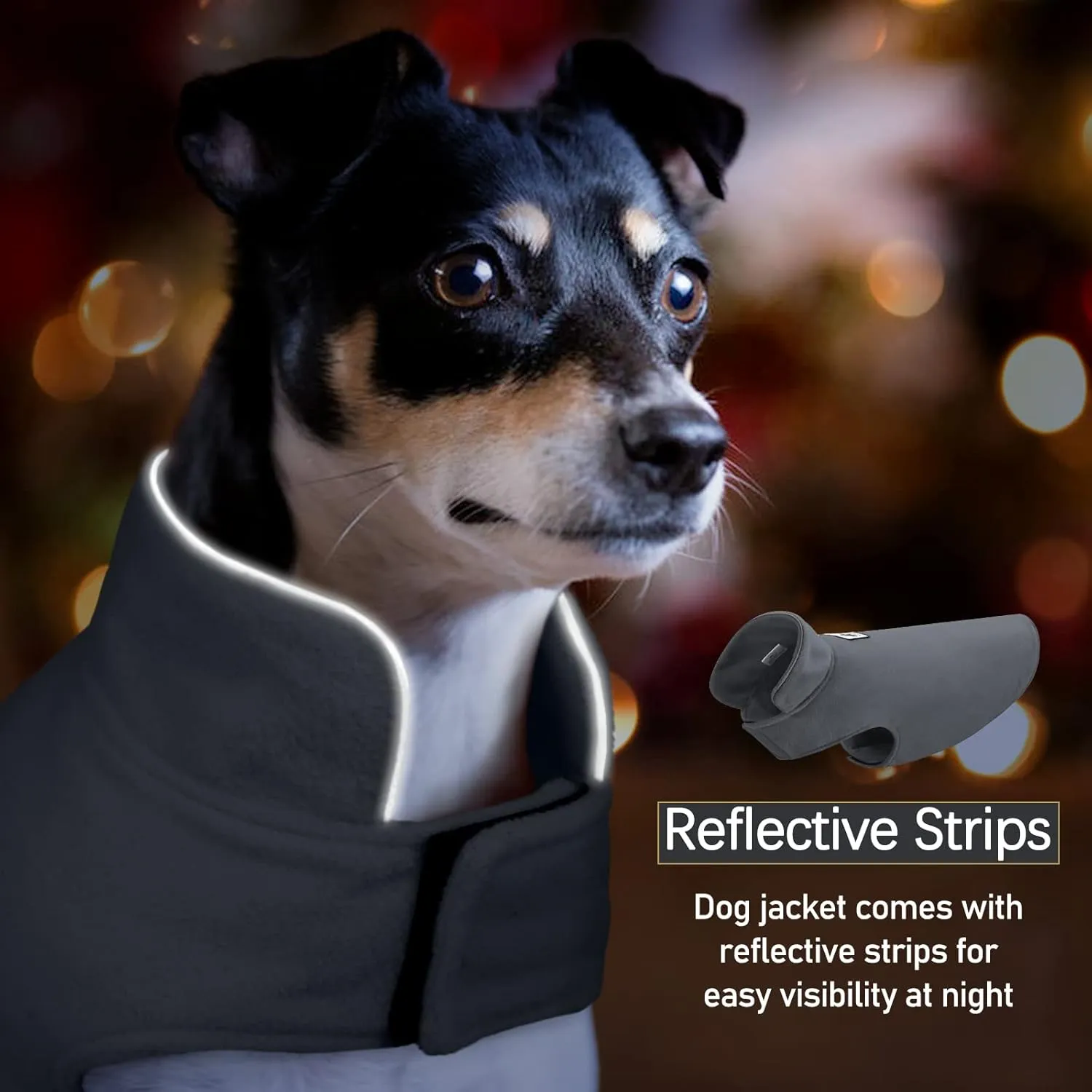 DENTRUN Windproof Winter Warm Fleece Large Dog Coat Reversible Puppy Jacket Reflective Soft Pet Vest, Cold Weather Dog Sweater Apparel Leash Access Overcoat for Large Breeds, Grey, XL