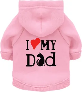 Dog Hoodie Dog Hoodies for Small Dogs Clothes I Love My Dad Fleece Sweater Winter Sweat Shirt Warm Cotton Dog Hoodie for Small Dog Cat Dad Pink L