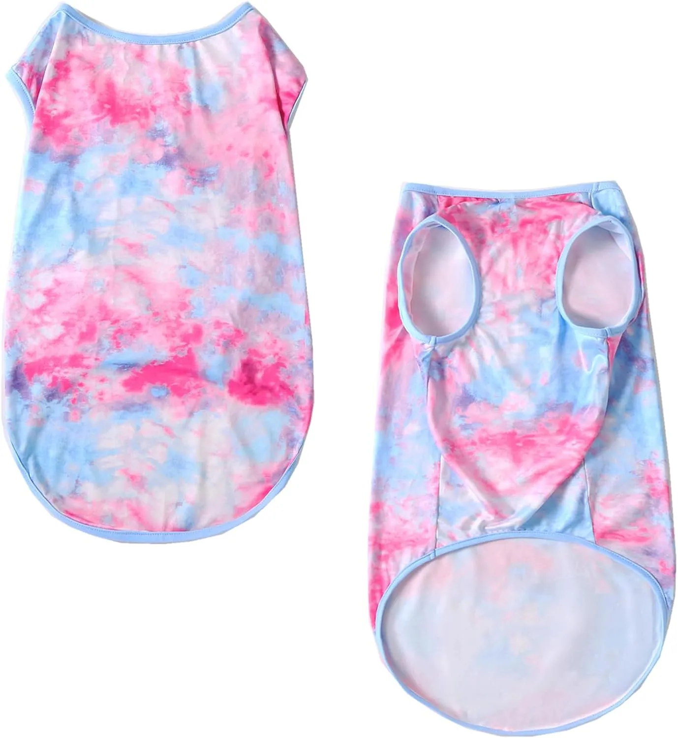 Dog Tie dye Sleeveless T Shirt Colorful Pink Printed Dogs Vest Shirt Pajamas Breathable Stretchy Summer Clothes for Large Dog Boys Girls2X-Large,Pink