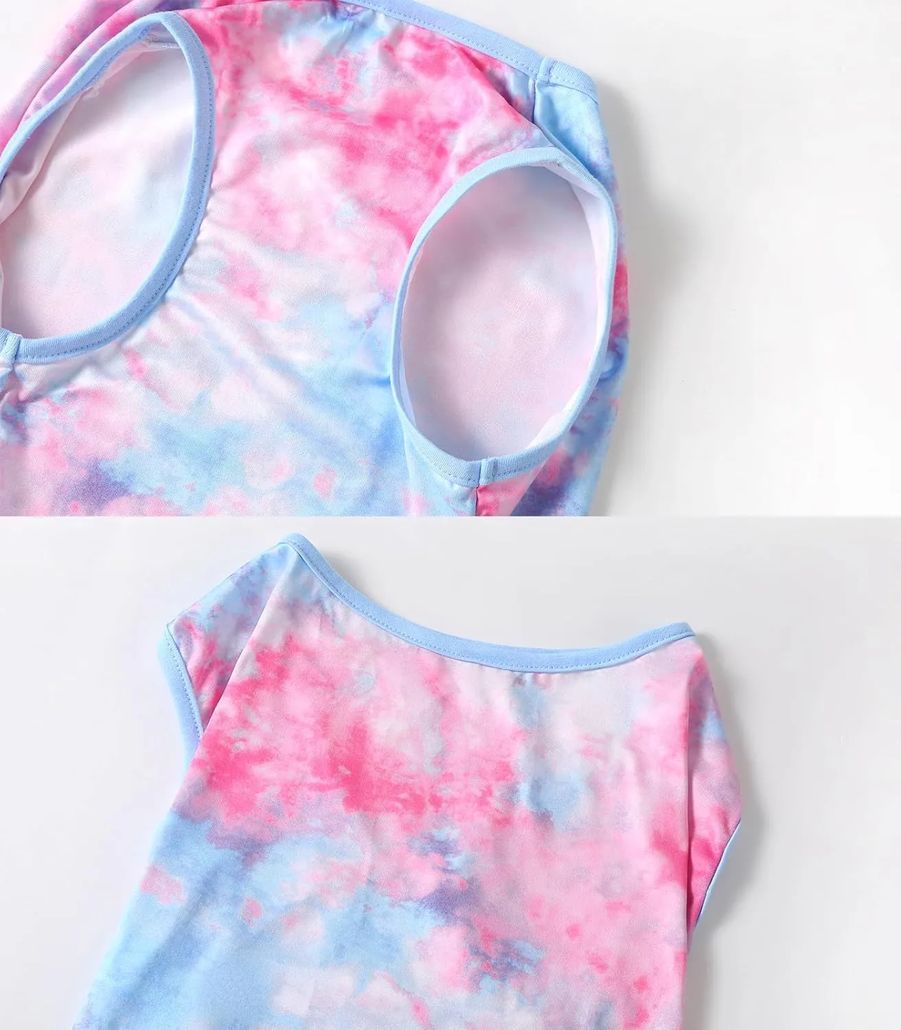 Dog Tie dye Sleeveless T Shirt Colorful Pink Printed Dogs Vest Shirt Pajamas Breathable Stretchy Summer Clothes for Large Dog Boys Girls2X-Large,Pink