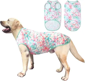 Dog Tie dye Sleeveless T Shirt Green Red Printed Dogs Vest Shirt Pajamas Breathable Stretchy Summer Clothes for Extra Large Dog Boys Girls2X-Large,Green