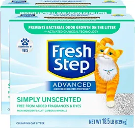 Fresh Step Clumping Cat Litter, Advanced, Unscented, 18.5 lbs