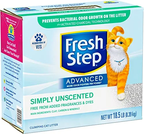 Fresh Step Clumping Cat Litter, Advanced, Unscented, 18.5 lbs