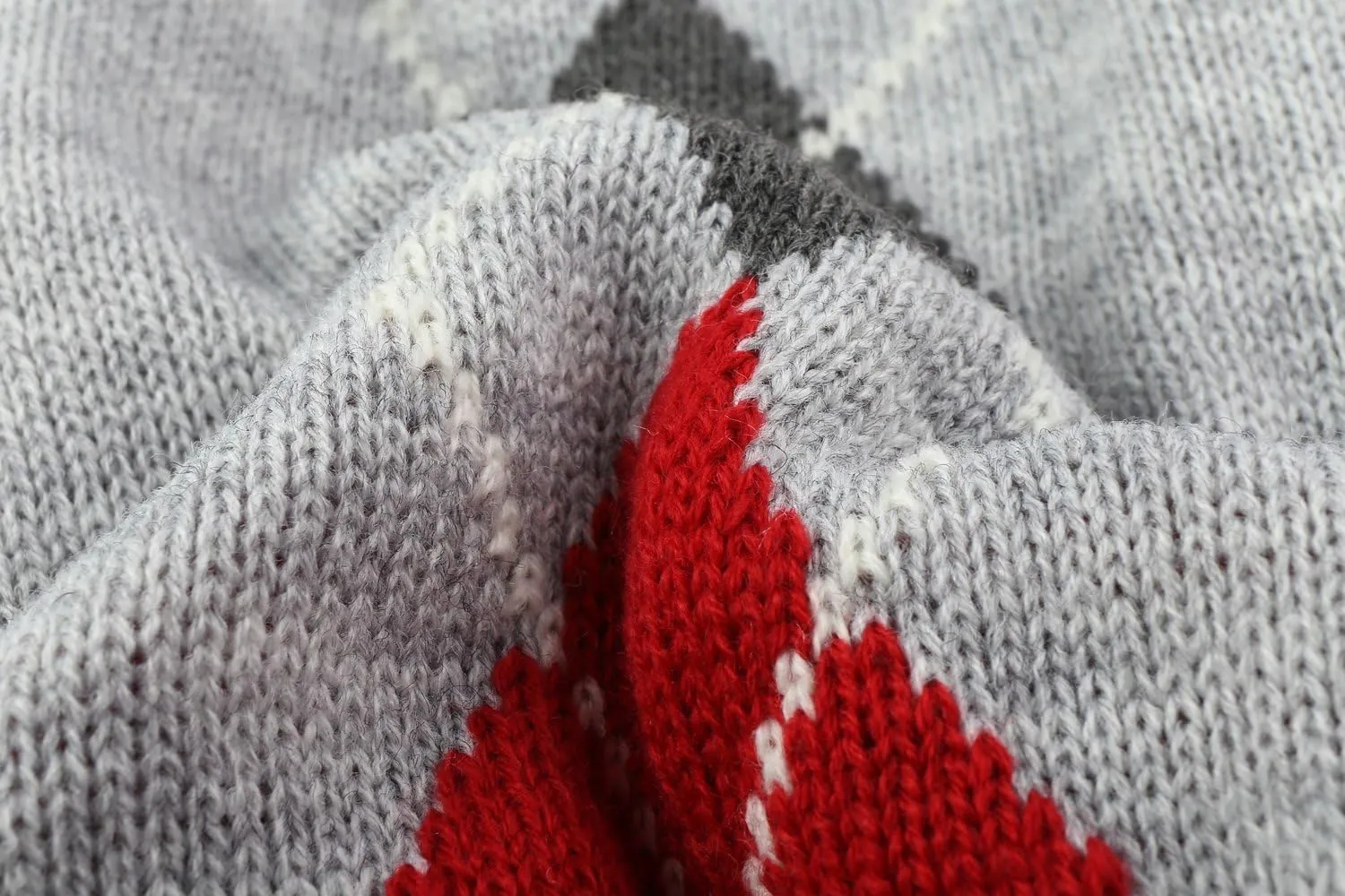 Grey Argyle Knit Pet Sweaters Clothes for Small Dogs, Classic Gray X-Small (XS) Size