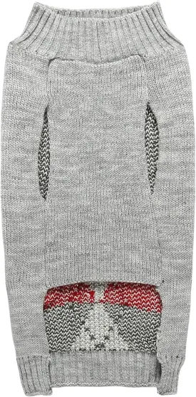 Grey Argyle Knit Pet Sweaters Clothes for Small Dogs, Classic Gray X-Small (XS) Size