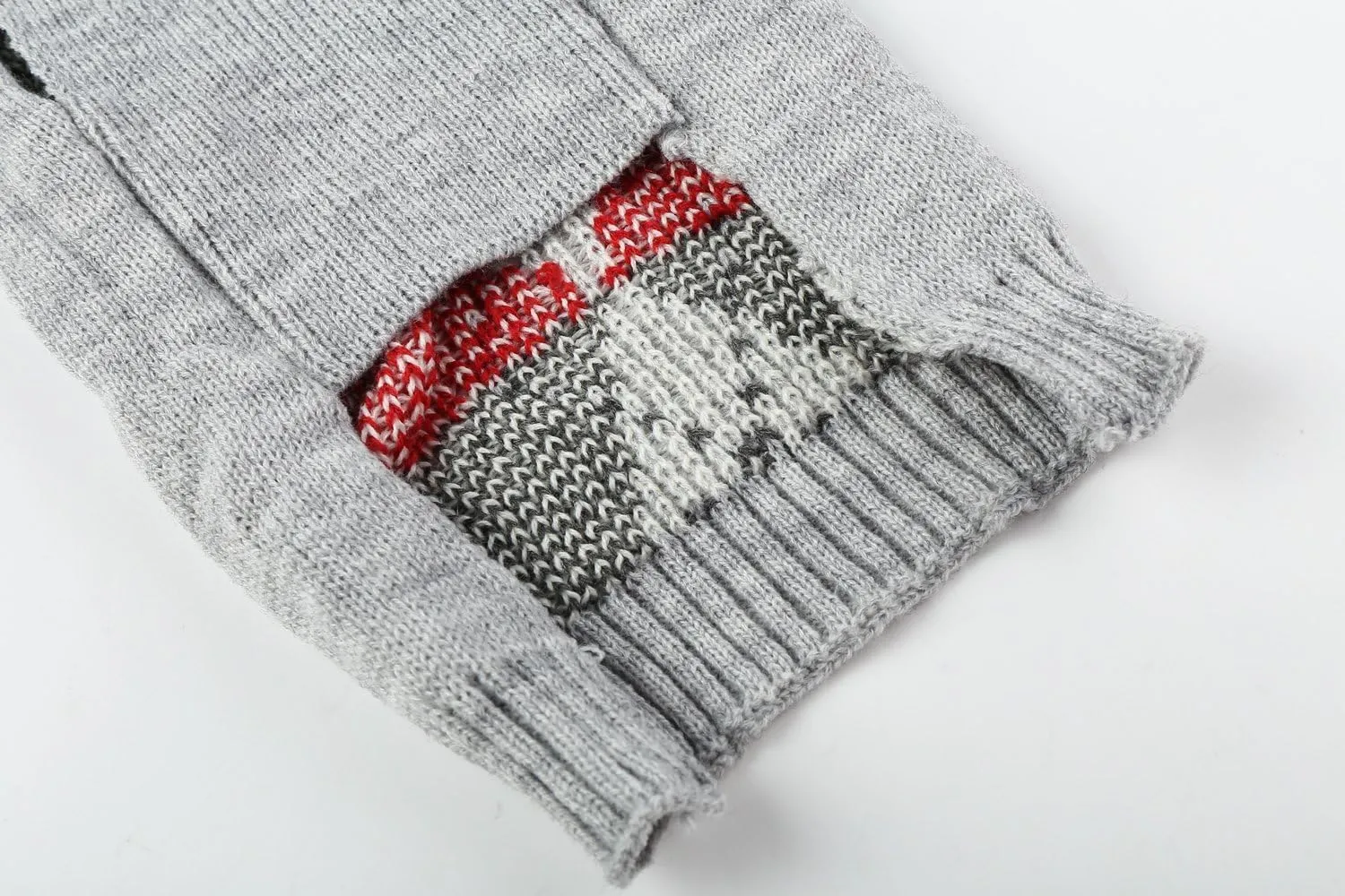 Grey Argyle Knit Pet Sweaters Clothes for Small Dogs, Classic Gray X-Small (XS) Size
