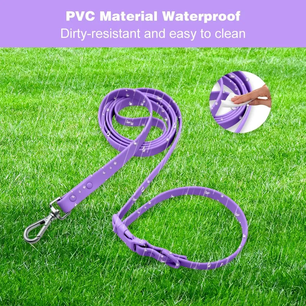 Hands Free Dog Leash, 4-7.5 FT PVC Waterproof Multifunctional Dog Leash Adjustable Lengths for Handless Walking Training Running with Cross Body, Over Shoulder, Waist and Belt Leash (Sky Blue)