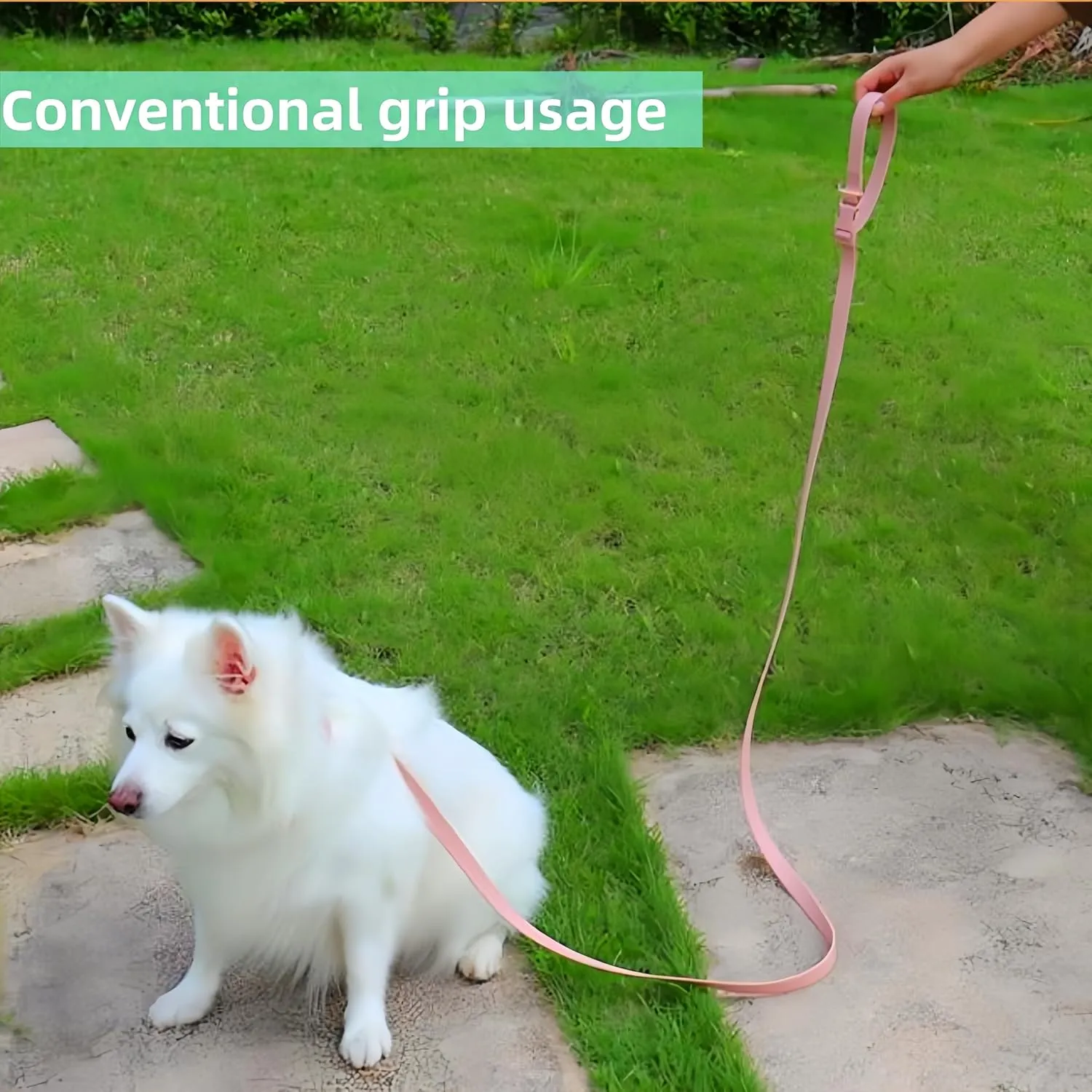 Hands Free Dog Leash, 4-7.5 FT PVC Waterproof Multifunctional Dog Leash Adjustable Lengths for Handless Walking Training Running with Cross Body, Over Shoulder, Waist and Belt Leash (Sky Blue)
