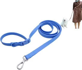 Hands Free Dog Leash, 4-7.5 FT PVC Waterproof Multifunctional Dog Leash Adjustable Lengths for Handless Walking Training Running with Cross Body, Over Shoulder, Waist and Belt Leash (Sky Blue)