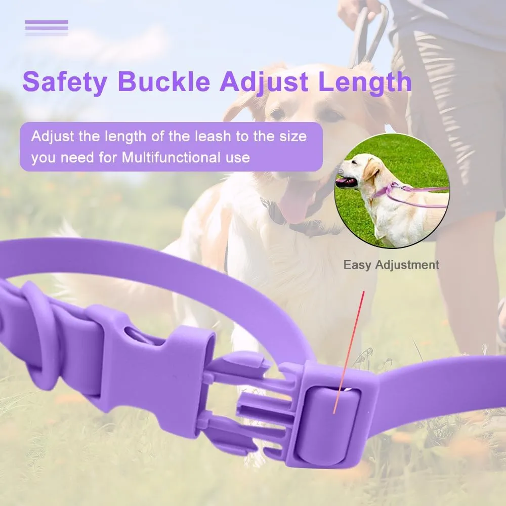 Hands Free Dog Leash, 4-7.5 FT PVC Waterproof Multifunctional Dog Leash Adjustable Lengths for Handless Walking Training Running with Cross Body, Over Shoulder, Waist and Belt Leash (Sky Blue)