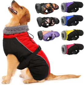 IECOii Extra Warm Dog Coat Reflective Adjustable Dog Jacket Dog Winter Coat with Buckle Fleece Turtleneck Dog Jacket for Cold Weather Soft Winter Coat for Small Medium Extra Large Dogs