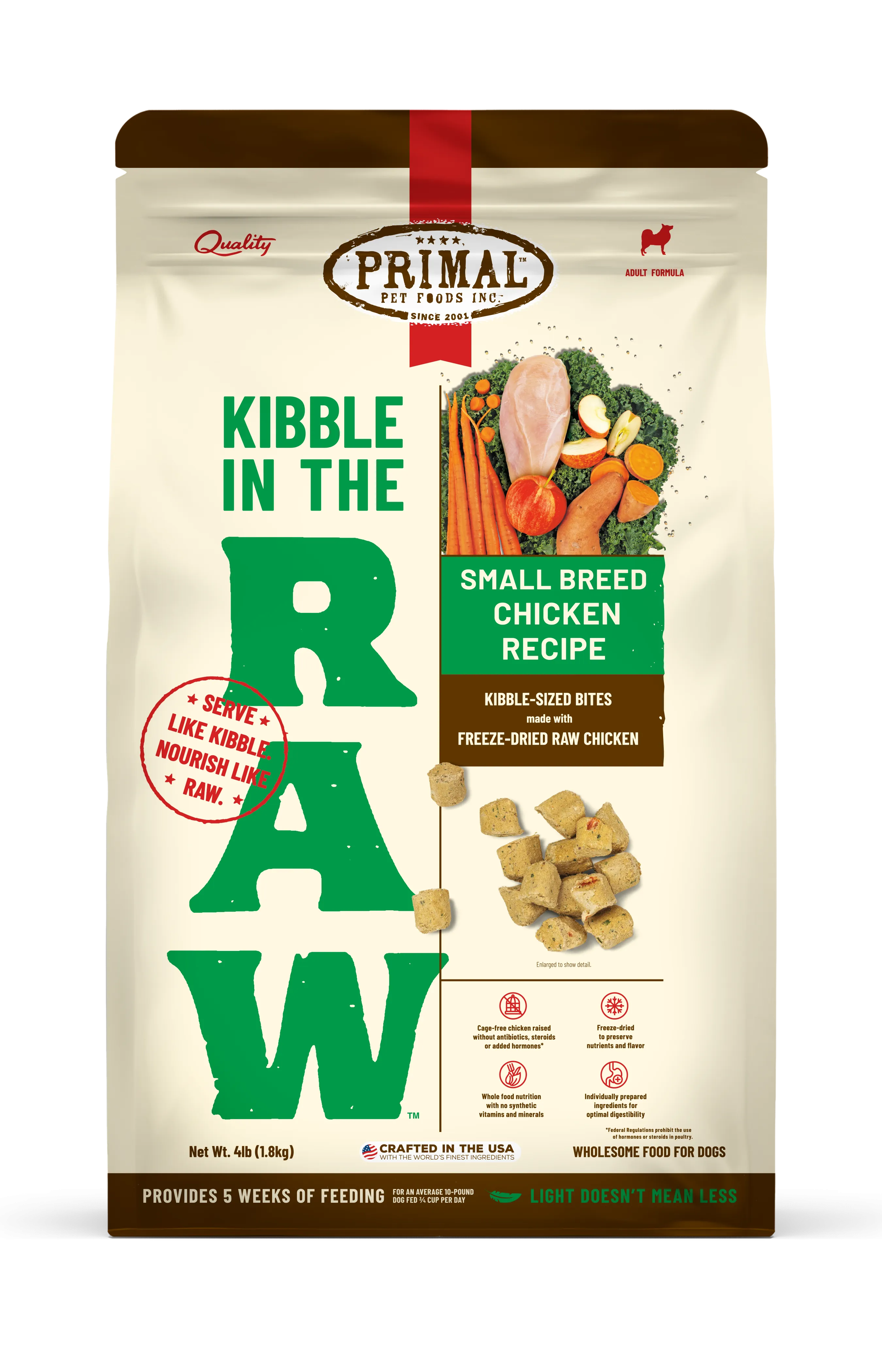 Kibble in the Raw Dog Food <br> Small Breed Chicken Recipe