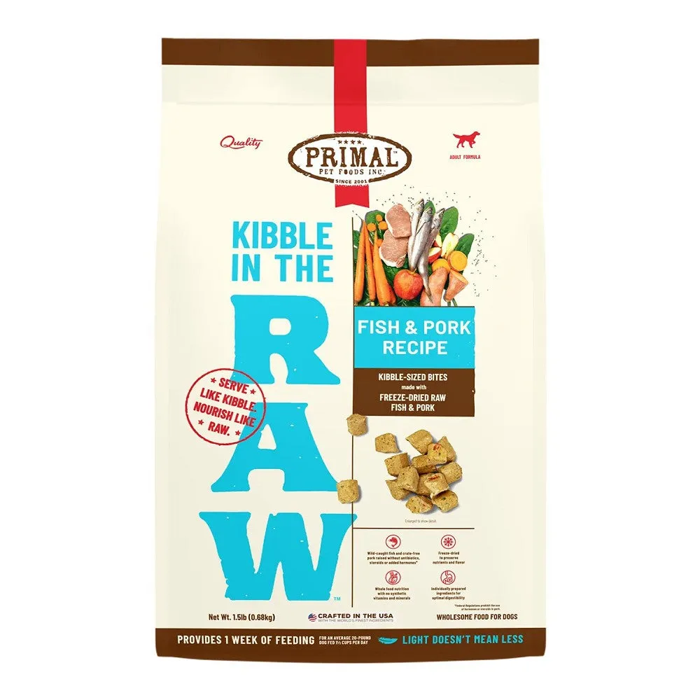 Kibble In The Raw - Freeze Dried Fish and Pork Dog Food