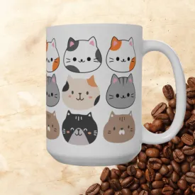Large Cat Coffee Mug For Cat Lover gift for Cat Mom gift for Coffee Lover Mug All Over Cat Print Mug 15oz