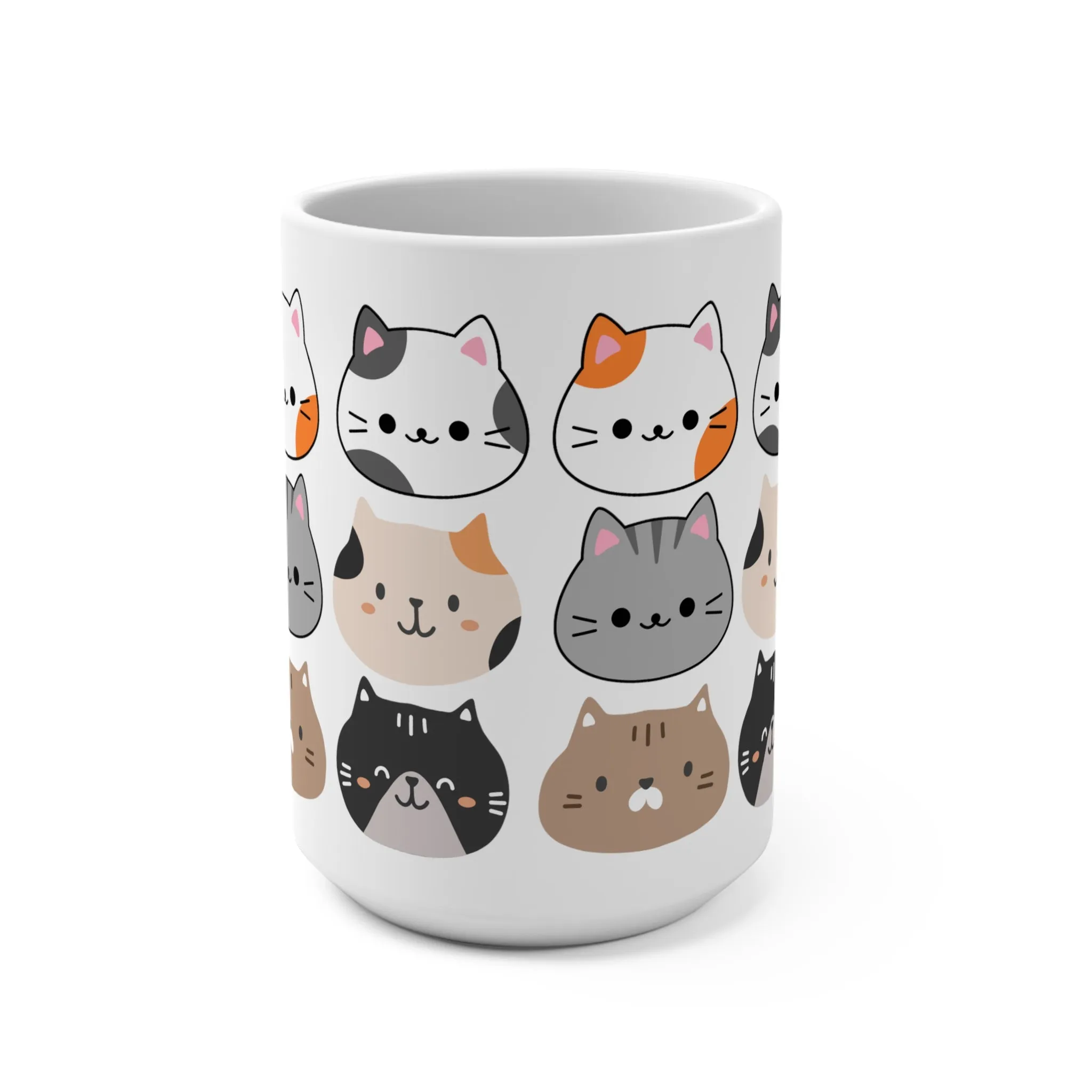 Large Cat Coffee Mug For Cat Lover gift for Cat Mom gift for Coffee Lover Mug All Over Cat Print Mug 15oz