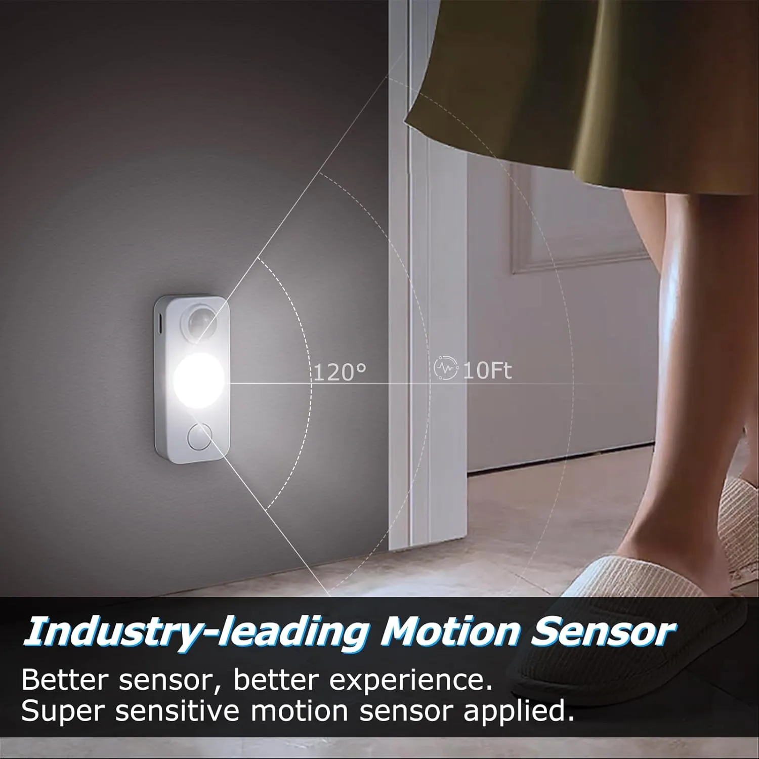 LED Motion Sensor Puck Lights, Rechargeable Cabinet Lights, Stick on Wireless LED Night Light for Closet, Drawer, Shelf, Under Cabinet, Daylight White 8Pack, USB Charging Cord Included