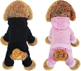 LifeWheel Dog Hoodie, Pet Jumpsuit Fleece Sweatshirt with Buttons, Clothes, Cold Weather Coats, Pajamas, Winter Warm Cotton Puppy Hoodie 4 Legs Clothes for Small Medium Large Dogs Cats Boy Girl
