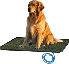 LOMANTOWN Indoor Grass Potty for Dogs, Reusable Dog Grass Pad with Tray - 25x20in Dog Litter Box with Artificial Grass Training Pads