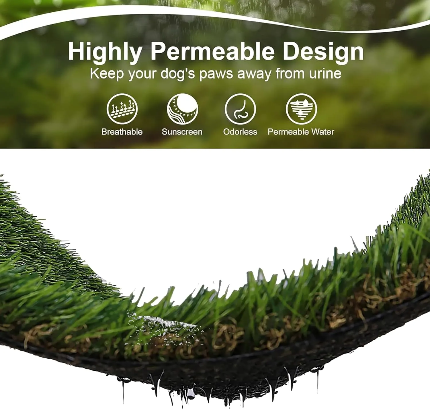 LOMANTOWN Indoor Grass Potty for Dogs, Reusable Dog Grass Pad with Tray - 25x20in Dog Litter Box with Artificial Grass Training Pads