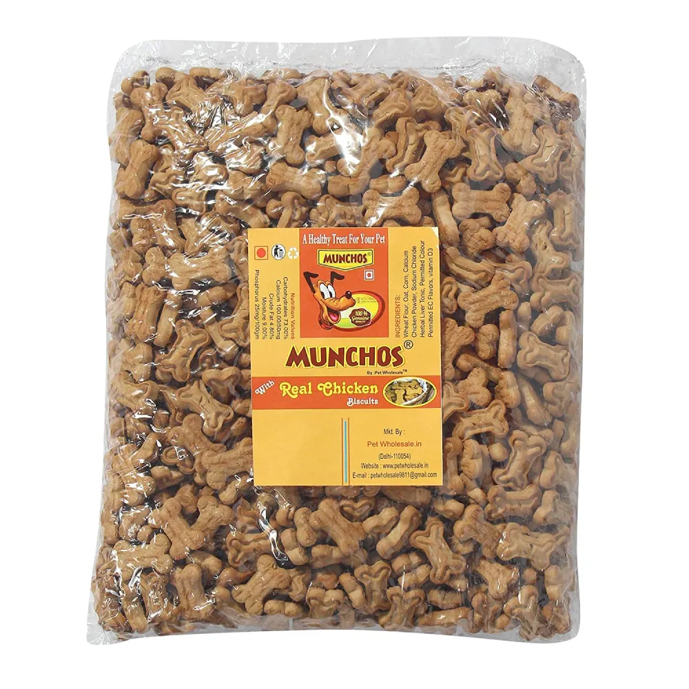 Munchos Chicken Flavor Biscuit Puppy Dog Treats (Pouch)