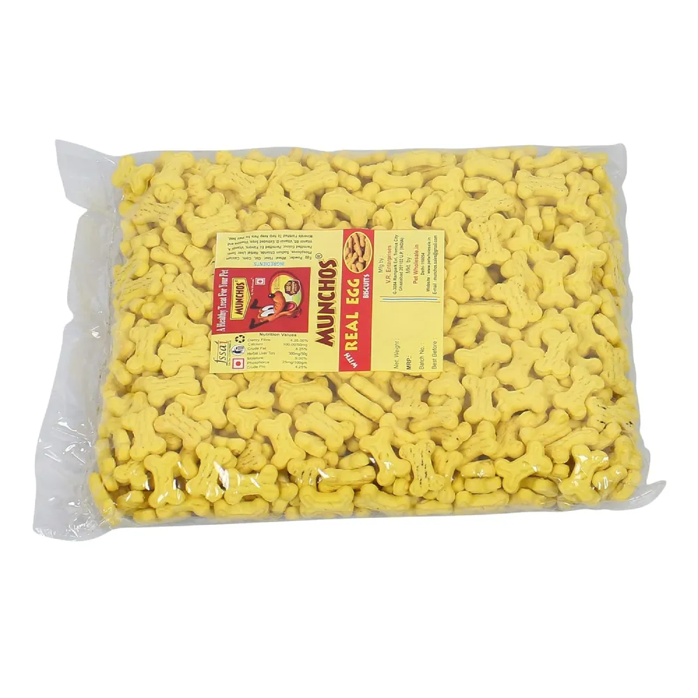 Munchos Real Egg Flavour Biscuit Puppy Dog Treats (Pouch)