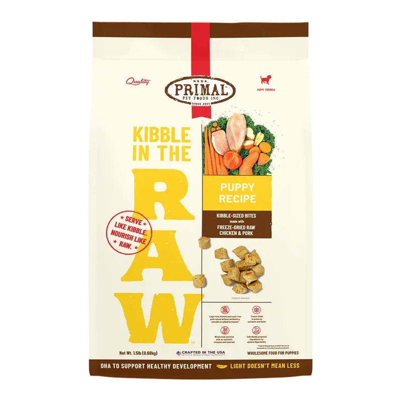PRIMAL PET FOODS KIBBLE IN THE RAW PUPPY RECIPE - 9LB