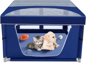 Puppy PlayPen 42  42 Inch, Dog PlayPen with Gate for Puppies, Small and Medium Dogs, Pet PlayPen with Roof for Outdoors & Indoors, Safe and Sturdy Dog Fence