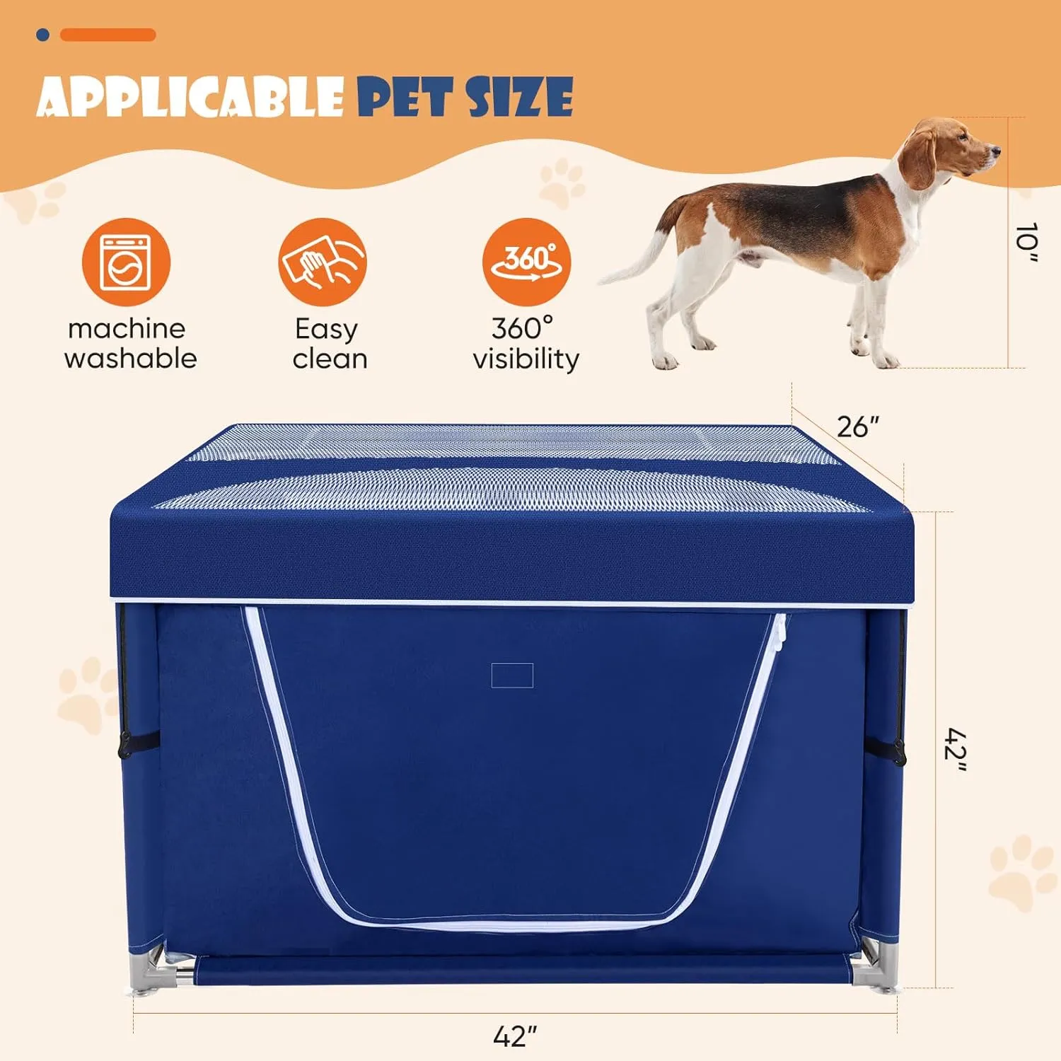 Puppy PlayPen 42  42 Inch, Dog PlayPen with Gate for Puppies, Small and Medium Dogs, Pet PlayPen with Roof for Outdoors & Indoors, Safe and Sturdy Dog Fence