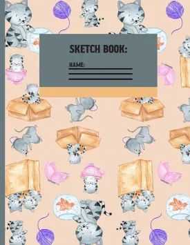 Sketchbook: Cat pattern Sketch paper for kids to draw, and sketch in .120 pages (8.5 x 11 Inch). Paperback  Large Print, July 3, 2019
